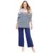 Plus Size Women's Liz&Me® Heart & Soul Stripe Sweater by Liz&Me in Navy Stripe Heart (Size 5X)