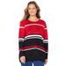 Plus Size Women's Liz&Me® Patterned Pullover Sweater by Liz&Me in Classic Red Stripes (Size 1X)