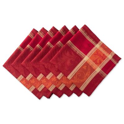 Harvest Wheat Jacquard Napkin, Set of 6 by DII in Tan