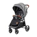 Kinderkraft GRANDE PLUS Stroller pushchair for toddlers from Birth to 22 kg, Extra-large hood, Lie-flat position, Folding with one hand, Shock absorption on all wheels, Gray