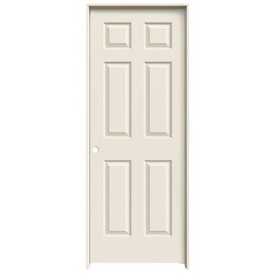 Standard Door - JELD-WEN Molded 6-Panel Textured Colonist Manufactured Primed Prehung Interior Standard Door Manufactured in Brown/Green | Wayfair