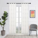 House of Hampton® Meza Ikat Sheer Grommet Single Curtain Panel Polyester in White | 95 H in | Wayfair 225D0EF6063C40B891487E9EF31E904A