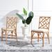 Accent Chair - Bay Isle Home™ Tyndalls Park 46.99Cm Wide Parsons Chair Cotton/Wicker/Rattan in White/Brown | 35.83 H x 18.5 W x 20.87 D in | Wayfair