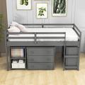 Emillee Twin 3 Drawer Loft Bed w/ Built-in-Desk by Harriet Bee in Gray | 44 H x 42 W x 78 D in | Wayfair E57EDC8CB8954877B3BB289C003F60E6