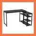 17 Stories L-Shape Desk Wood/Metal in Black | 31 H x 47 W x 20 D in | Wayfair 9721BC9F51344F199B7C6340A2DD4B15