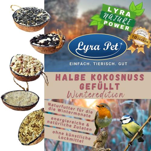 Lyrapetgmbh - 2 x 10 Stk. Lyra Pet® Halbe Kokosnuss gefüllt Winterfutter