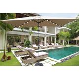 10 x 6.5t Rectangular Patio Solar LED Lighted Outdoor Umbrellas