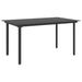 vidaXL Patio Dining Table Black 59.1"x31.5"x29.1" Steel and Glass