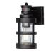 1-Light Black Motion Sensor Outdoor Wall Lantern Sconces with Clear Seeded Glass Shade - W 4.7"