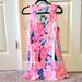 Lilly Pulitzer Dresses | Lilly Pulitzer Playa Hermosa Dress With Cutout Sleeves, Size Xxs | Color: Blue/Pink | Size: Xxs