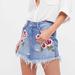 Free People Skirts | Free People Denim Skirt Blue Wild Rose Embroidered | Color: Blue | Size: 2