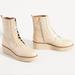 Anthropologie Shoes | Anthropologie Lace-Up Stompy Boots | Color: Cream | Size: Various