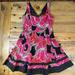 Nine West Dresses | Nine West Dress Floral Print Fit & Flare Sundress | Color: Black/Pink | Size: 10