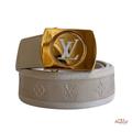 Louis Vuitton Accessories | Authentic Louis Vuitton Off White Monogram Canvas Ceinture Fortune Belt M6973 | Color: White | Size: Dimensions:37.5"L X 0.03"W X 1.35"H