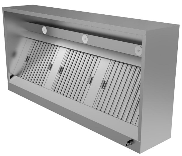 Dunstabzugshaube Wandhaube Kastenform Edelstahl 1000x950x400 mm Filter uLED Spots Image