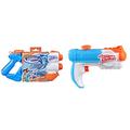 Super Soaker Twin Tide Wasserpistole doppelter Spritzpower Pump-Funktion großer 1,4L Wassertank einfaches Auffüllen & E2769EU50 Hasbro Super Soaker SUPERSOAKER E2769EU5 Piranha, Mehrfarbig