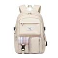 FANDARE Casual Backpack Girl School Bag Boy Daypacks Large Laptop Bag Students College Daypacks Bookbag fit 15.6 inch Laptop Teens Travel Spring Outing Shopping Rucksack Waterproof Polyester White