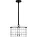 Quoizel Seigler 3-Light Matte Black Pendant Glass in White | 10.75 H x 14 W x 14 D in | Wayfair SGL2814MBK