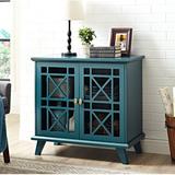 Walker Edison Gwen Fretwork Console Table in Blue | 32 H x 32 W x 16 D in | Wayfair W32FWABU