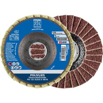Pferd POLIVLIES-Fächerscheibe pvl Korund ø 125 mm Bohrung 22,23 mm/X-LOCK A100G für Feinschliff Image