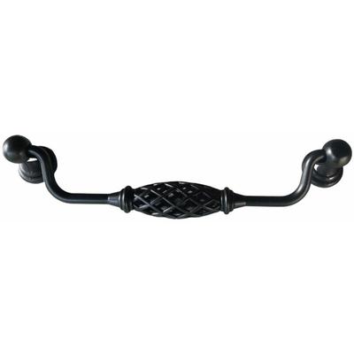 Möbelgriff BA 160mm, Klappgriff schwarz patiniert, Hängegriff antik - Schwarz Image