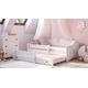 Dmora Einzelbett für Kinder, Schlafsofa mit zweitem ausziehbarem Bett, Kinderbett mit Dekoration und Fallschutz, cm 164x88h70, Farbe Weiß und Grau