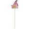 Sunset Vista Designs 411546 - Pink House Plant Pick (93637) Lawn and Garden Figurine Stakes