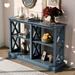 Console Table with 3-Tier Open Storage Spaces & X-Shape Solid Wood Legs, Narrow Sofa Entry Table for Living Room, Entryway