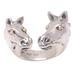 Wild Stallion,'Men's Gold-Accented Wrap Ring with Horse Motif'