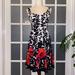 Nine West Dresses | Euc Women’s Size 4, Nine West Black & White Floral Swing Dress With Poppies | Color: Black/White | Size: 4