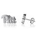 Dayna Designs Pitt Panthers Team Logo Silver Post Earrings