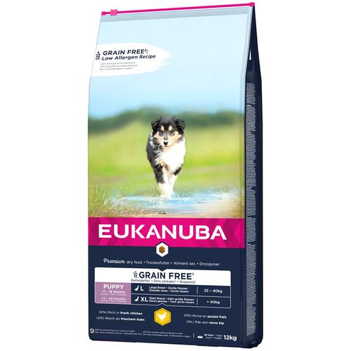 12kg Eukanuba Grain Free Puppy Large Breed Huhn Hundefutter trocken