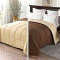 Exclusivo Mezcla 4.5 Tog King Size Duvet All Seasons, Ultra Soft Reversible Coverless Duvet King Comforter, Lightweight and Machine Washable, 230cm*220cm Brown/Khaki