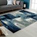 Luxe Weavers Lagos Collection 7558 Navy 2x7 Modern Abstract Area Rug - Luxe Weavers 7558 Navy 2x7