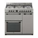 Continental Edison - Cuisiniere piano gaz 3 fours electriques CECP903FIX 5 feux - Inox - Largeur 90