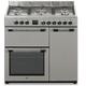 Continental Edison - Cuisiniere piano gaz 3 fours electriques CECP903FIX 5 feux - Inox - Largeur 90