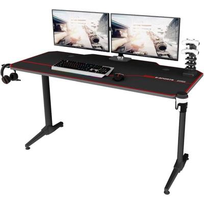 Gaming Schreibtisch 140 x 60 cm,Computertisch in T-Form,Büro,PC,Computer,robuster Tisch mit Image