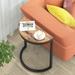 End Table Half Round, Narrow Side Table Slim C Table for Living Room