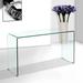 43.3“W Glass Console Table, Transparent Tempered Glass Console Table with Rounded Edges Desks, Sofa Table