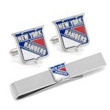 New York Rangers Cufflinks & Tie Bar Gift Set