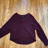 American Eagle Outfitters Sweaters | American Eagle Maroon V-Neck Knit Sweater. Size Large. Never Worn. | Color: Purple/Red | Size: L