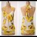 Anthropologie Tops | Anthropologie Yellow Floral Adjustable Halter Top With A Subtle Shimmer. | Color: Silver/Yellow | Size: M