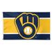 WinCraft Milwaukee Brewers 3' x 5' Horizontal Stripe Deluxe Single-Sided Flag