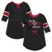 Girls Toddler Colosseum Heathered Black Texas Tech Red Raiders Poppin Sleeve Stripe Dress