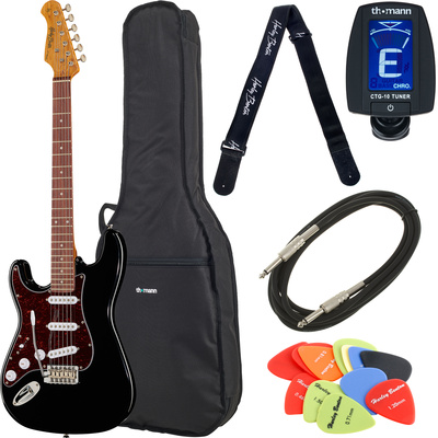 Harley Benton ST-62LH BK Vintage Seri Bundle