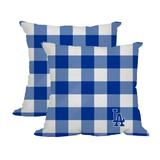 Los Angeles Dodgers 2-Pack Buffalo Check Plaid Outdoor Pillow Set