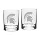 Michigan State Spartans Personalized 14oz. 2-Piece Classic Double Old Fashioned Glass Set