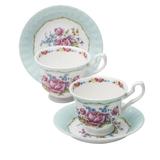 Grace's Tea Ware Marie Bone China Teacup & Saucer Bone China/Ceramic in Green | 4.5 H in | Wayfair S14710E-GRE-4