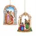Kurt Adler 2 Piece African American Holy Family Hanging Figurine Ornament Set in Brown/Green/Yellow | 6 H x 6 W x 7 D in | Wayfair E0201
