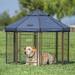 Advantek Pet Gazebo Dog Kennel Metal in Gray/Brown | 44.5 H x 49.3 W x 49.3 D in | Wayfair 23404CS